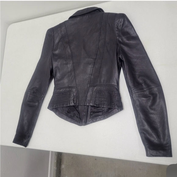 Bebe leather black jacket, size Small, soft 100% real leather shoulder pad - Picture 14 of 15